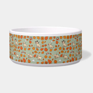 Labrador Retriever Dog Bowl Halloween Pumpkin