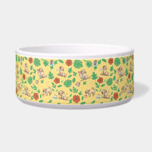 Labrador Retriever Dog Bowl with Cute Summer