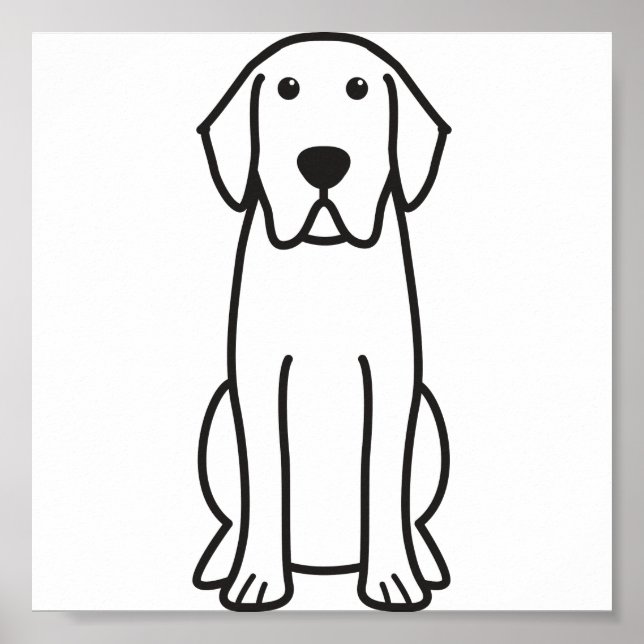 Labrador Retriever Dog Cartoon Poster (Front)