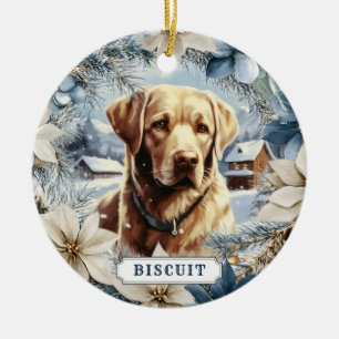 Labrador Retriever Dog Ceramic Circle Ornament