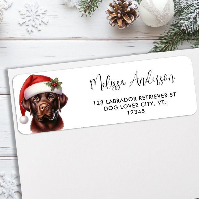 Labrador Retriever Dog Christmas Return Address (Creator Uploaded)