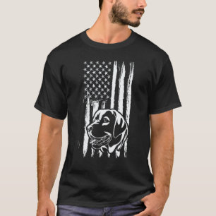 Labrador Retriever Dog   Cute American Flag T-Shirt