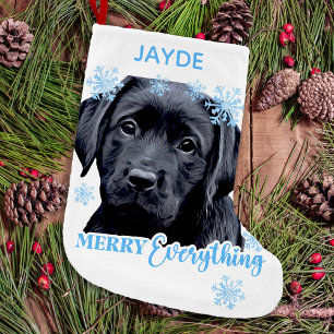Labrador Retriever Dog Cute Snow Puppy Small Christmas Stocking