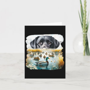 Labrador Retriever Dog Dogs Us Flag Duck Hunter Card