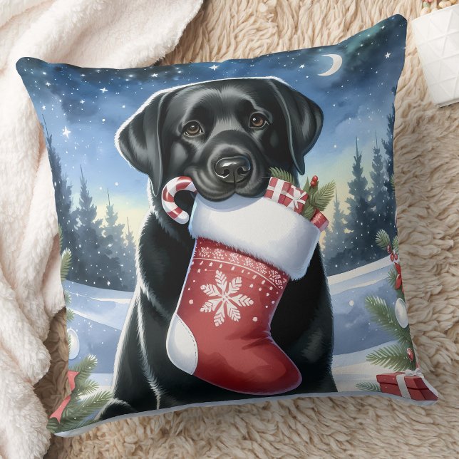 Labrador Retriever Dog Festive Christmas Pet Cushion (Creator Uploaded)