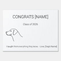 Labrador Retriever Dog Graduation Yard Sign | Cust