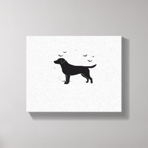 Labrador Retriever Dog – Halloween Moon Silhouette Canvas Print