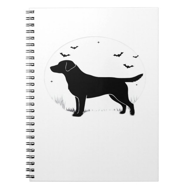 Labrador Retriever Dog � Halloween Moon Silhouette Notebook (Front)