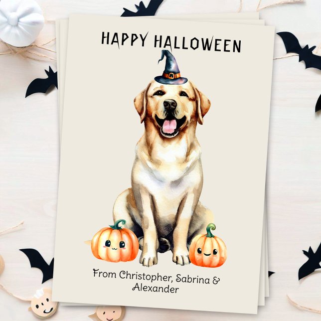 Labrador Retriever Dog Happy Halloween Holiday Card (Creator Uploaded)