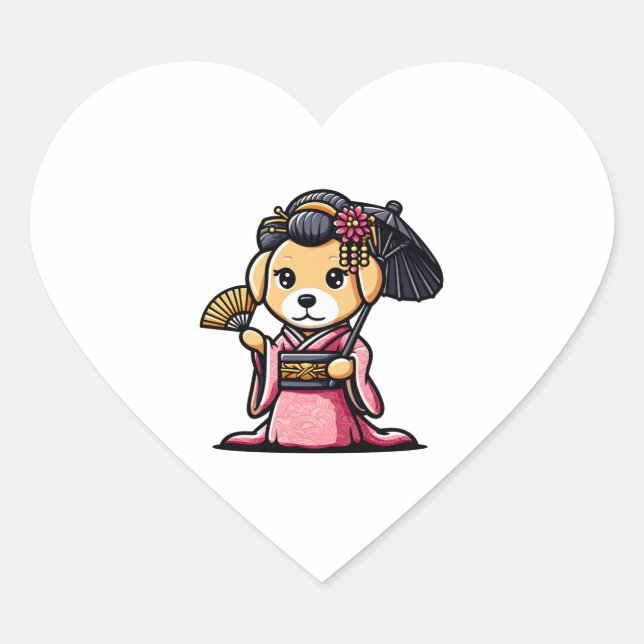 Labrador Retriever Dog Kimono   Heart Sticker (Front)