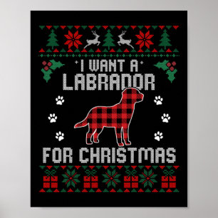Labrador Retriever Dog Lover Gifts Ugly Christmas  Poster