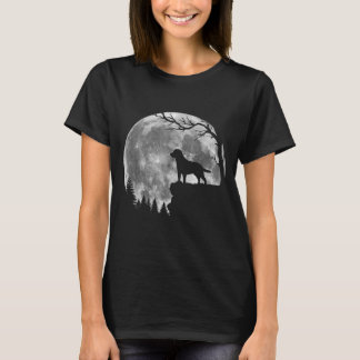 Labrador Retriever Dog Moon Silhouette Halloween T-Shirt