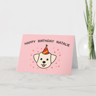 Labrador Retriever Dog   Orange Birthday Folded Card