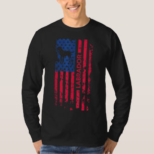 Labrador Retriever Dog Patriotic American Flag 4th T-Shirt