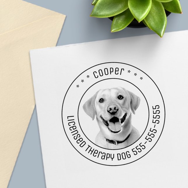 Labrador Retriever Dog Pet Photo Round Self-inking Stamp (Creator Uploaded)