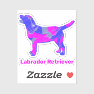 Labrador Retriever Dog Pink & Blue Cute Sticker