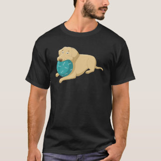 Labrador Retriever Dog Playing With Ball Illustrat T-Shirt