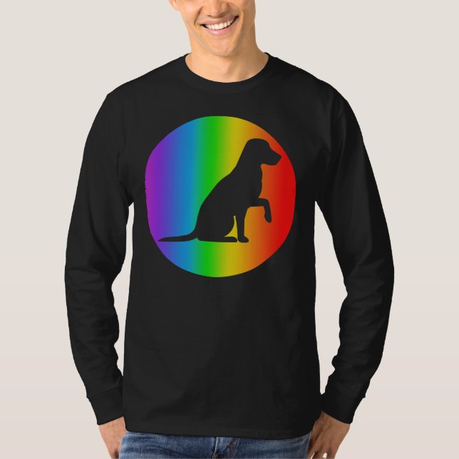 Labrador Retriever Dog Rainbow Silhouette T-Shirt (Front)