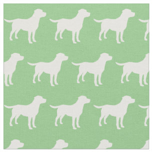 Labrador Retriever Dog Silhouette Lab Sage Green Fabric