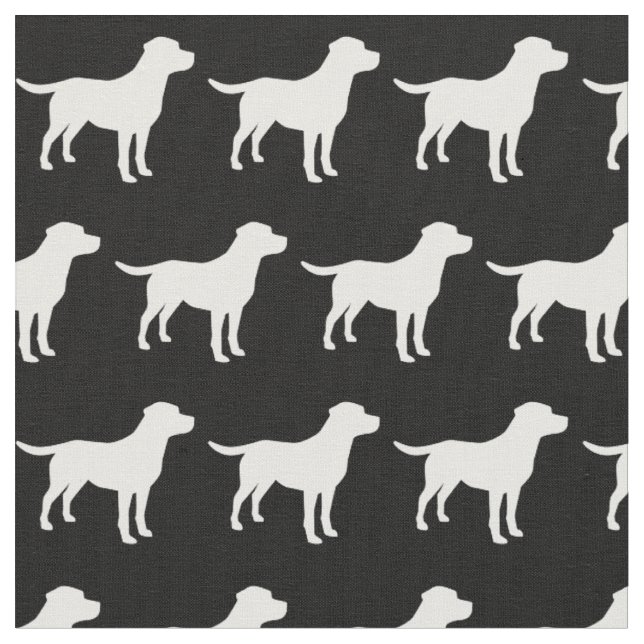 Labrador Retriever Dog Silhouette Pet Lab Fabric (Close Up)