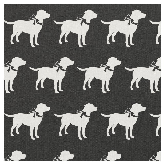 Labrador Retriever Dog Silhouette Pet Lab Fabric (Close Up)