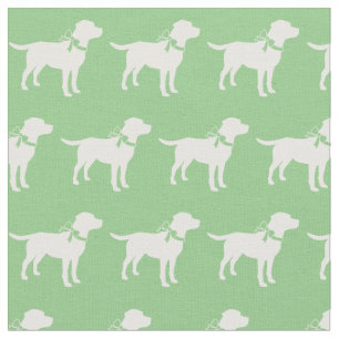 Labrador Retriever Dog Silhouette Pet Sage Green Fabric