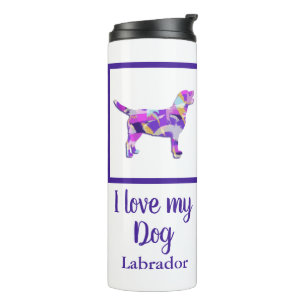 Labrador Retriever Dog Silhouette Purple PY&B  Thermal Tumbler