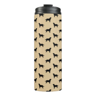 Labrador Retriever Dog Silhouettes Pattern Beige Thermal Tumbler