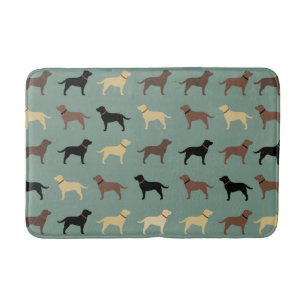 Labrador Retriever Dog Silhouettes Pattern Labs Bath Mat