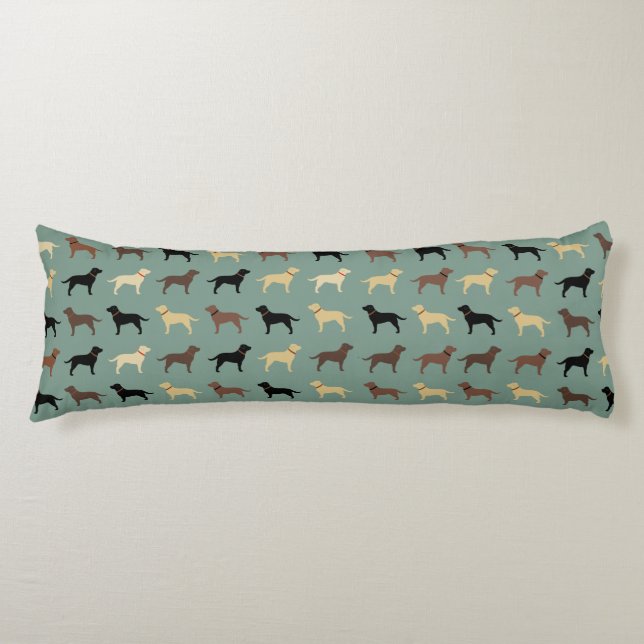 Labrador Retriever Dog Silhouettes Pattern Labs Body Cushion (Front)