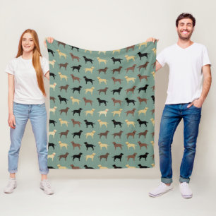 Labrador Retriever Dog Silhouettes Pattern Labs Fleece Blanket