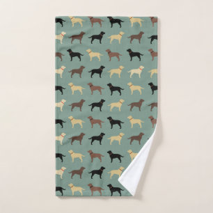 Labrador Retriever Dog Silhouettes Pattern Labs Hand Towel