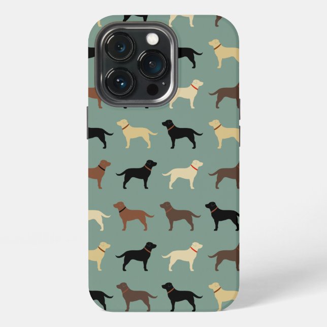 Labrador Retriever Dog Silhouettes Pattern Labs iPhone Case (Back)