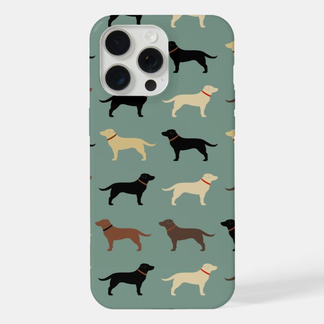 Labrador Retriever Dog Silhouettes Pattern Labs iPhone Case (Back)
