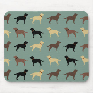 Labrador Retriever Dog Silhouettes Pattern Labs Mouse Pad