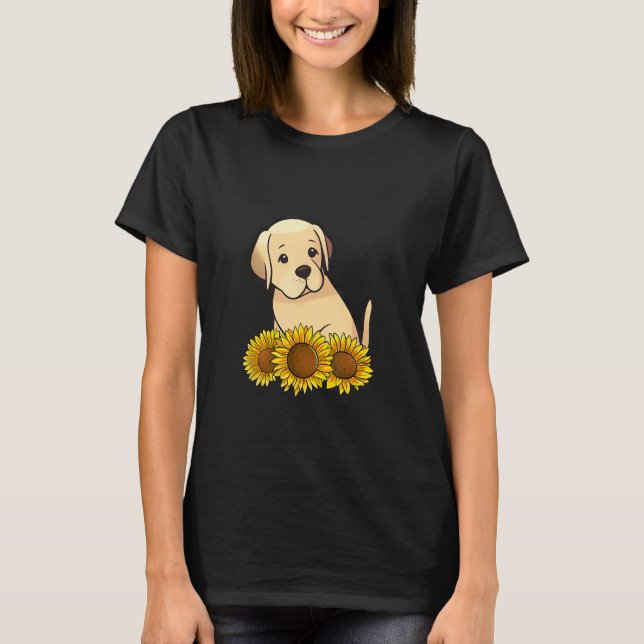 Labrador Retriever Dog Sunflower Graphic for Women T-Shirt (Front)