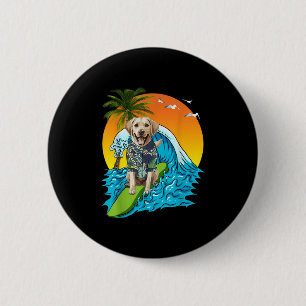Labrador Retriever Dog Surfing Surfer Hawaii Summe 6 Cm Round Badge