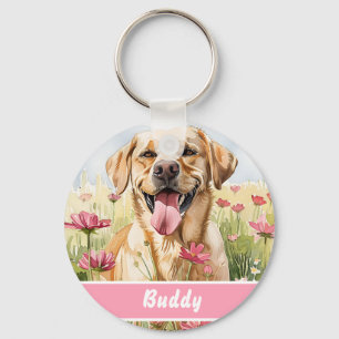 Labrador Retriever Dog Tag – Custom Info Key Ring