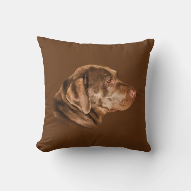Labrador Retriever Dog, Throw Pillow, Customisable Cushion (Front)