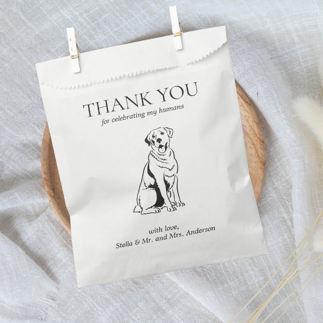Labrador Retriever Dog Treat Pet Drawing Favour Ba Bags (Thank you Dog Treat Wedding Favor Labrador Retriever)