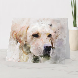 Labrador Retriever Dog Watercolor Portrait 02 Thank You Card