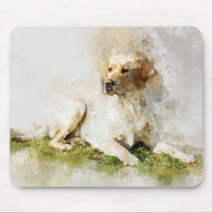 Labrador Retriever Dog Watercolor Portrait 03 Mouse Pad