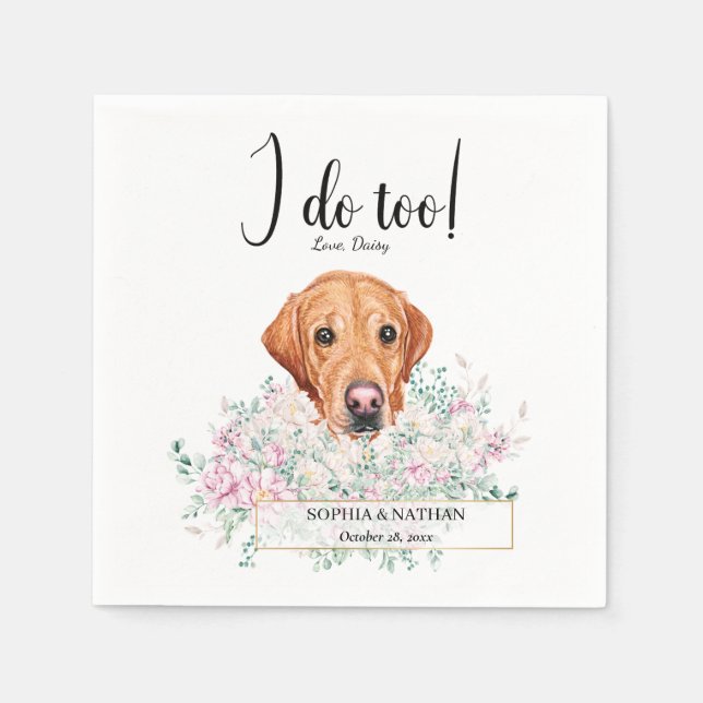 Labrador Retriever Dog Wedding Cocktail Napkins (Front)