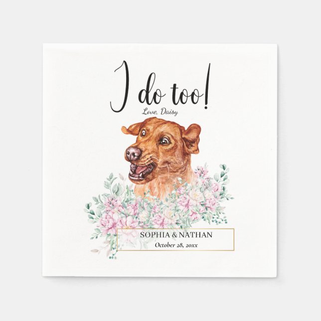 Labrador Retriever Dog Wedding Cocktail Napkins (Front)