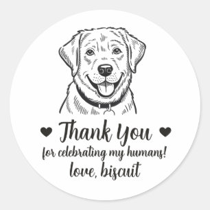 Labrador Retriever Dog Wedding Favour Stickers