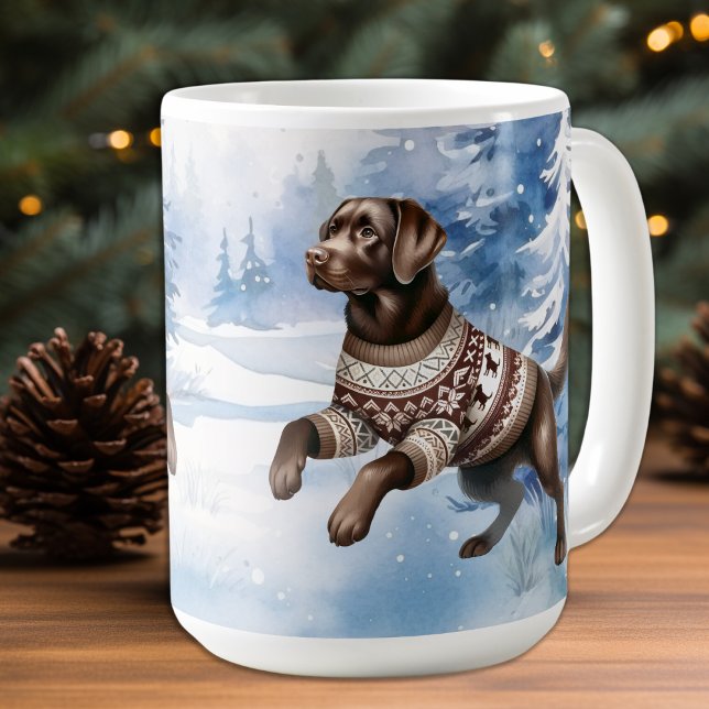 Labrador Retriever Dog Winter Holiday Christmas Coffee Mug (Creator Uploaded)