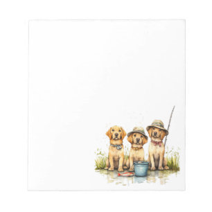 Labrador Retriever Dogs Fishing Notepad