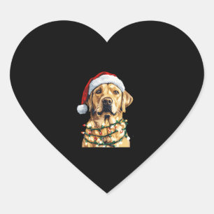 Labrador Retriever Dogs Tree Christmas Sweater Xma Heart Sticker