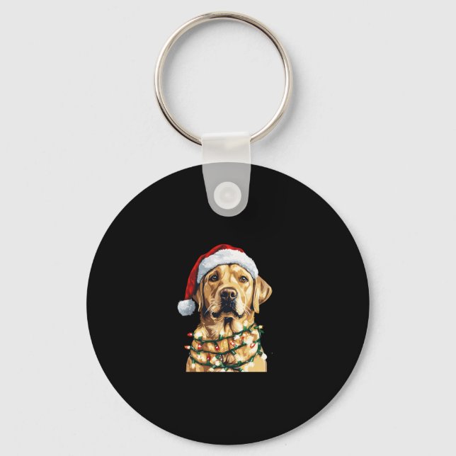 Labrador Retriever Dogs Tree Christmas Sweater Xma Key Ring (Front)