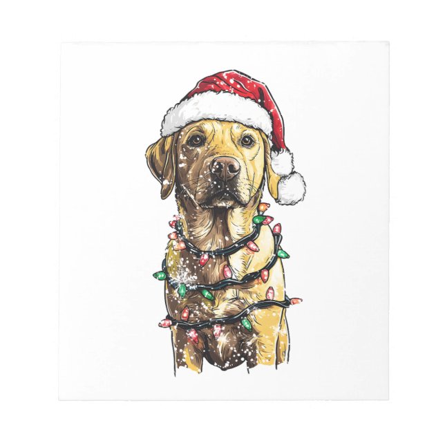 Labrador Retriever Dogs Tree Christmas Sweater Xma Notepad (Front)